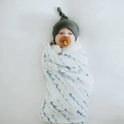 Cotton Muslin Swaddle Blanket - High Tide