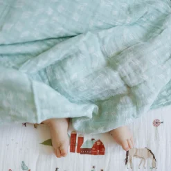 Cotton Muslin Swaddle Blanket - Misty Field