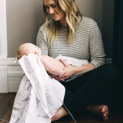 Cotton Muslin Swaddle Blanket - Narwhal