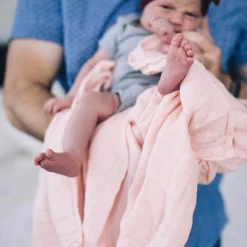 Cotton Muslin Swaddle Blanket - Light Pink
