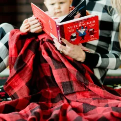 Cotton Muslin Swaddle Blanket - Red Plaid