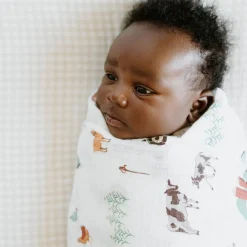 Cotton Muslin Swaddle Blanket - Farmyard