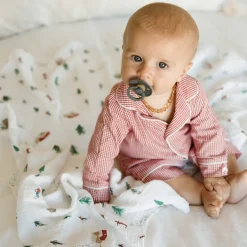 Cotton Muslin Swaddle Blanket - Powder Party