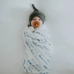 Cotton Muslin Swaddle Blanket 3 Pack - Shark 2