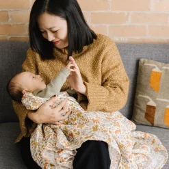 Cotton Muslin Swaddle Blanket - Fall Friends