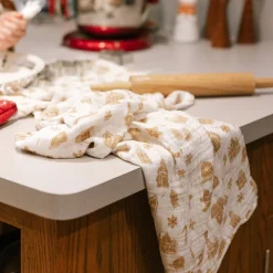 Cotton Muslin Swaddle Blanket - Gingerbread Village