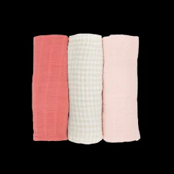 Cotton Muslin Swaddle Blanket 3 Pack - Light Pink