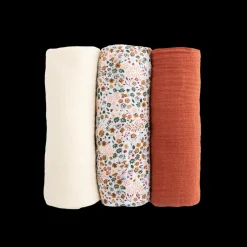 Cotton Muslin Swaddle Blanket 3 Pack - Pressed Petals