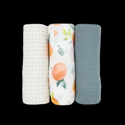 Cotton Muslin Swaddle Blanket 3 Pack - Georgia Peach 2