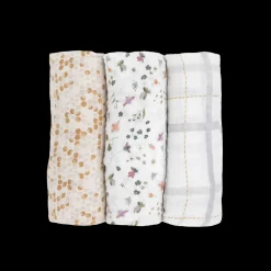 Cotton Muslin Swaddle Blanket 3 Pack - Garden Bees