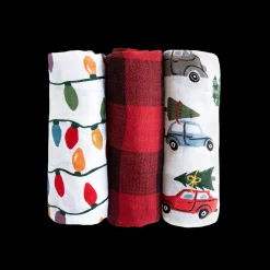 Cotton Muslin Swaddle Blanket 3 Pack - Holiday Haul