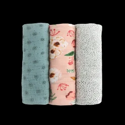 Cotton Muslin Swaddle Blanket 3 Pack - Vintage Floral
