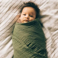 Cotton Muslin Swaddle Blanket 3 Pack - Fern 2