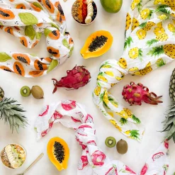 Cotton Muslin Swaddle Blanket 3 Pack - Tropical Fruit