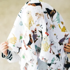 Cotton Muslin Swaddle Blanket 3 Pack - Woof