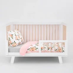 Cotton Muslin Toddler Bedding 3 Piece Set - Watercolor Roses Grande