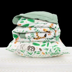 Cotton Muslin Toddler Bedding 3 Piece Set - Mighty Jungle