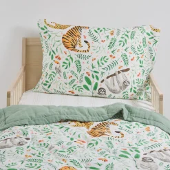 Cotton Muslin Toddler Bedding 3 Piece Set - Mighty Jungle