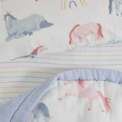 Cotton Muslin Toddler Bedding 3 Piece Set - Unicorns
