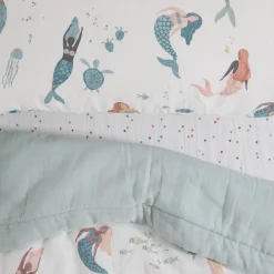 Cotton Muslin Toddler Bedding 3 Piece Set - Mermaid Party
