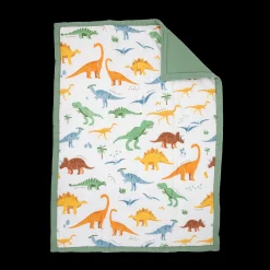 Cotton Muslin Toddler Bedding 3 Piece Set - Dino Names