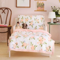Cotton Muslin Toddler Bedding 3 Piece Set - Watercolor Roses Grande