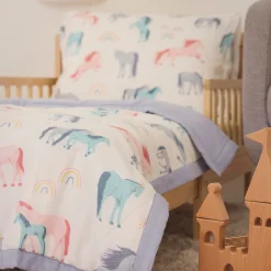 Cotton Muslin Toddler Bedding 3 Piece Set - Unicorns