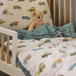 Cotton Muslin Toddler Bedding 3 Piece Set - Work Trucks