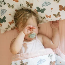 Cotton Muslin Toddler Bedding 3 Piece Set - Butterflies