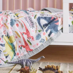 Cotton Muslin Toddler Bedding 3 Piece Set - Boho Dino