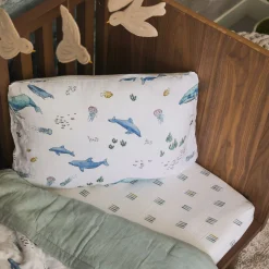 Cotton Muslin Toddler Bedding 3 Piece Set - Whales