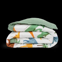 Cotton Muslin Toddler Comforter - Dino Names
