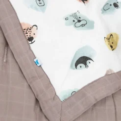 Cotton Muslin Toddler Comforter - Watercolor Critters