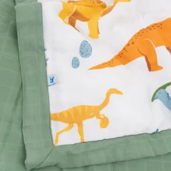 Cotton Muslin Toddler Comforter - Dino Names