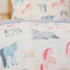 Cotton Muslin Toddler Comforter - Unicorns