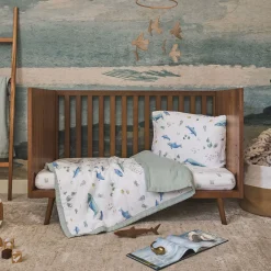 Cotton Muslin Toddler Comforter - Whales