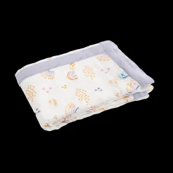 Deluxe Muslin Baby Quilt - Rainbows & Raindrops