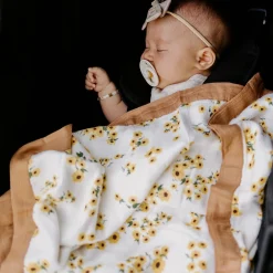 Deluxe Muslin Baby Quilt - Ditsy Sunflower