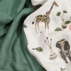 Deluxe Muslin Quilted Throw - Safari Social 2