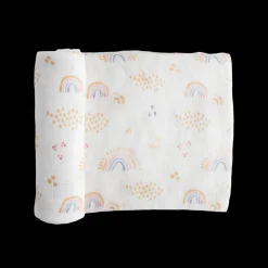 Deluxe Muslin Swaddle Blanket - Rainbows & Raindrops
