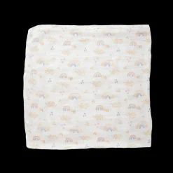 Deluxe Muslin Swaddle Blanket - Rainbows & Raindrops