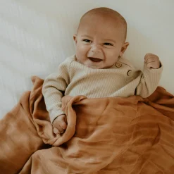 Deluxe Muslin Swaddle Blanket - Caramel