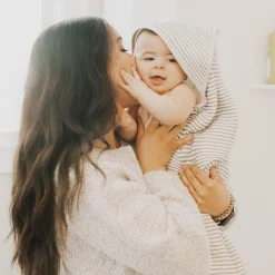 Infant Hooded Towel - Grey Stripe