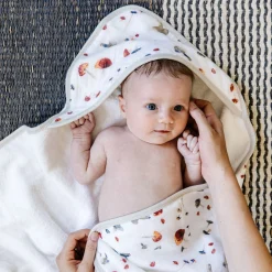 Infant Hooded Towel - Mushrooms