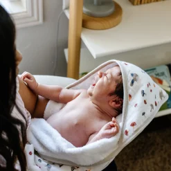 Infant Hooded Towel - Mushrooms
