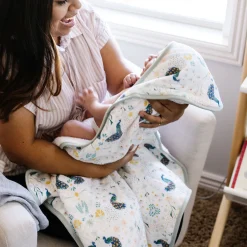 Infant Hooded Towel - Peacock