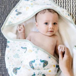 Infant Hooded Towel - Peacock