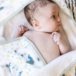 Infant Hooded Towel - Peacock