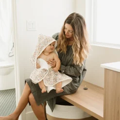 Infant Hooded Towel - Pressed Petals