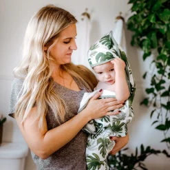 Infant Hooded Towel - Tropical Leaf